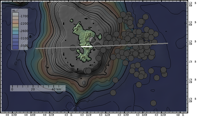 Foto fra Mayotte, Komorene – -03-08-Mayotte-Bathymetry-EQs-Section