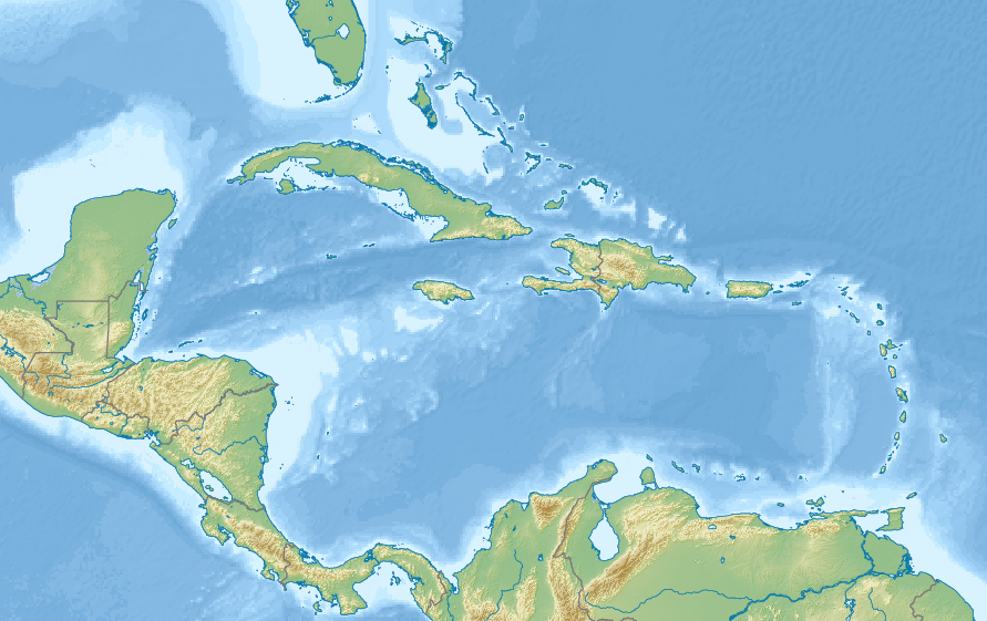 Foto fra Saint Lucia – Relief Map of Caribbean