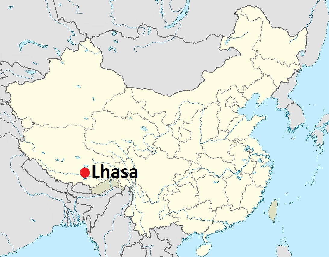Foto fra Tibet - Lhasa, Kina – Lhasa-location-MAP-in-Tibet-Autonomous-Region-China