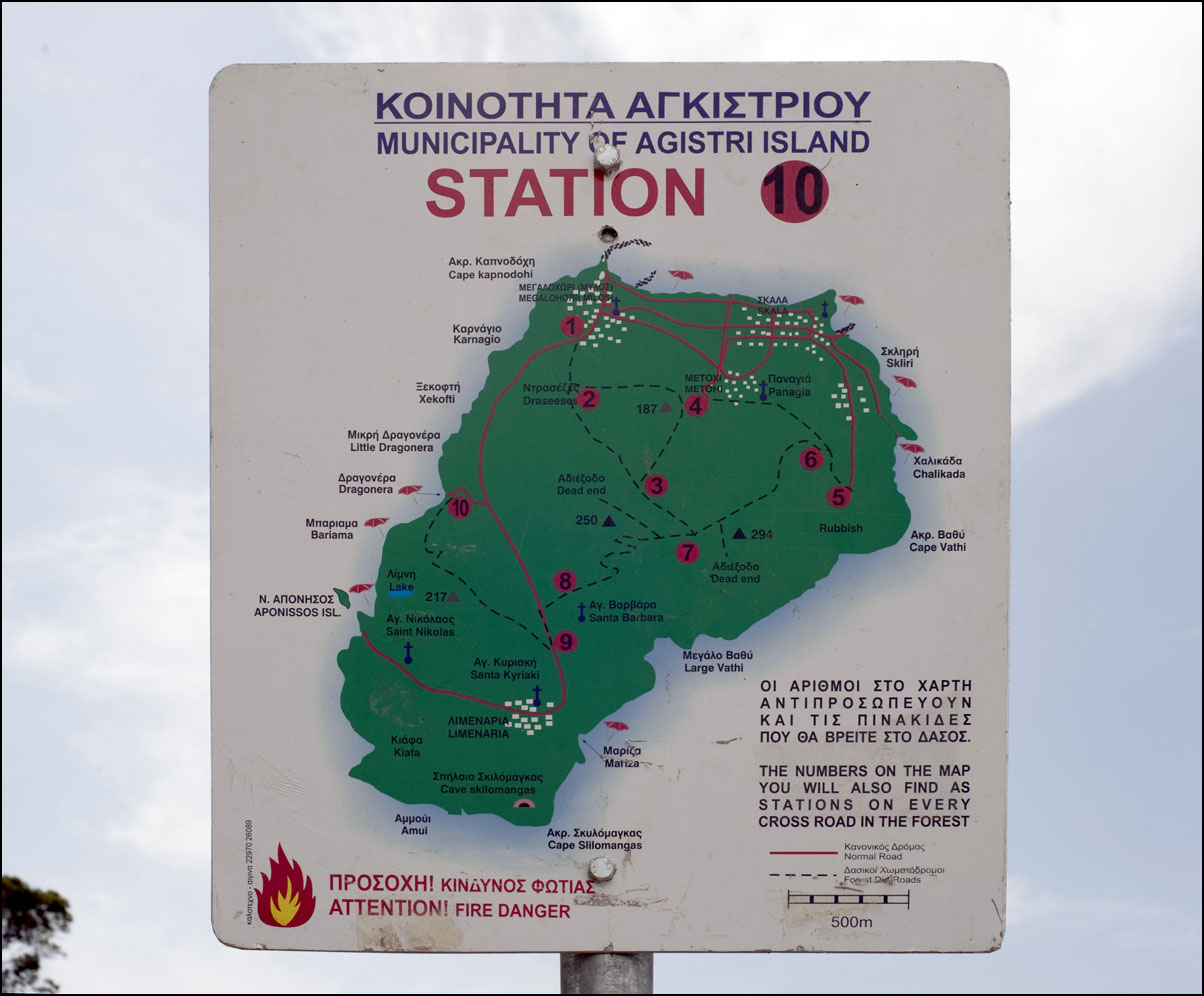 Foto fra Agistri, Hellas – 20090517 map sign Angistri island Greece
