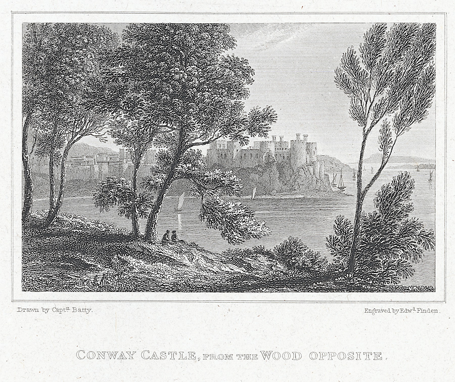 Foto fra Conwy, Wales – Conway Castle - from the wood opposite