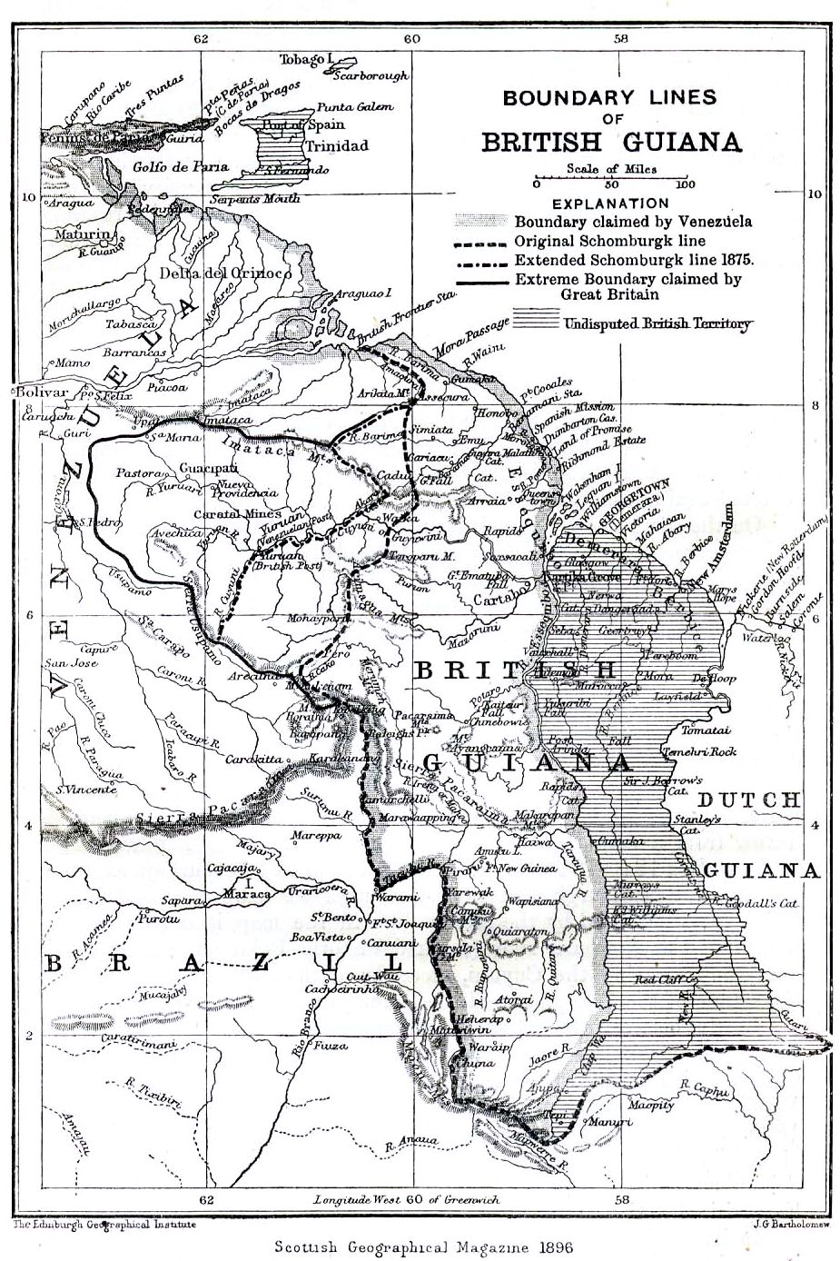 Foto fra Guyana – Boundary lines of British Guiana 1896