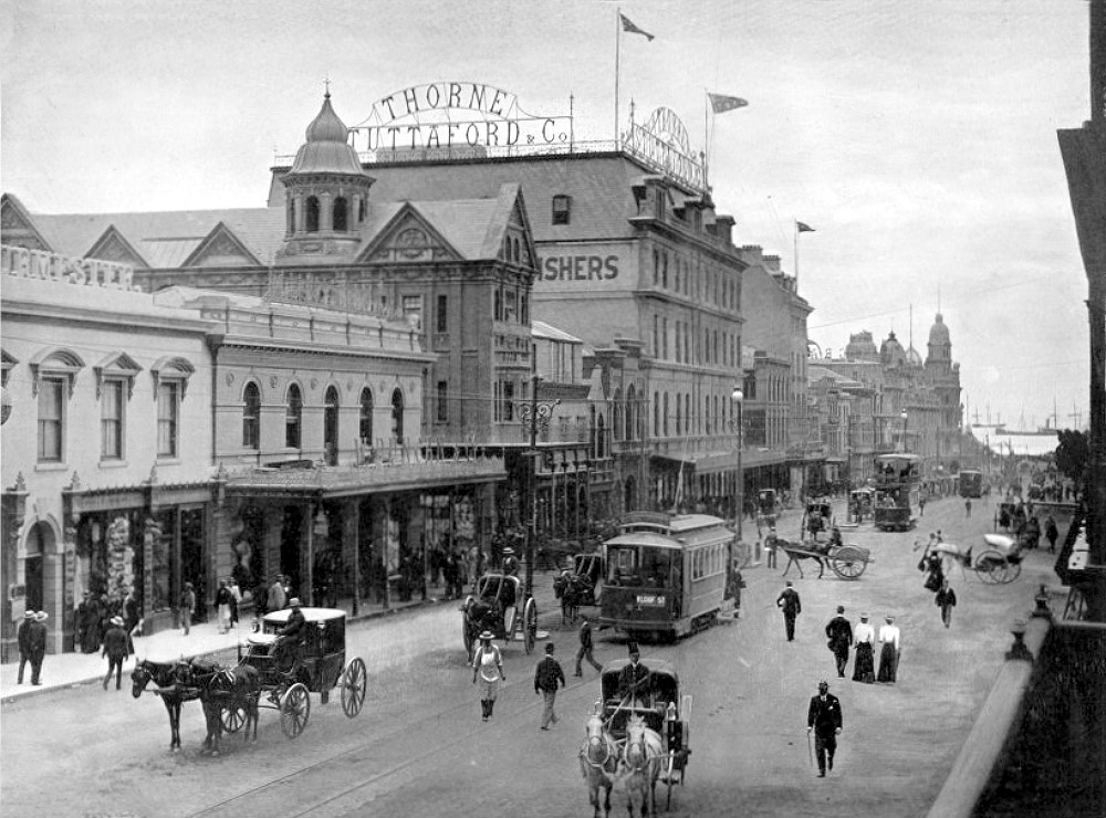 Foto fra Cape Town, Sør-Afrika – Adderley Street, Cape Town, looking NE - ca. 1897