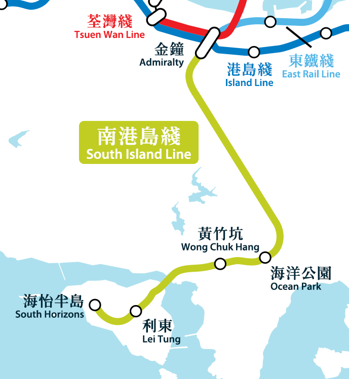Foto fra Hong Kong Island, Kina – MTR South Island Line Geograpical Map