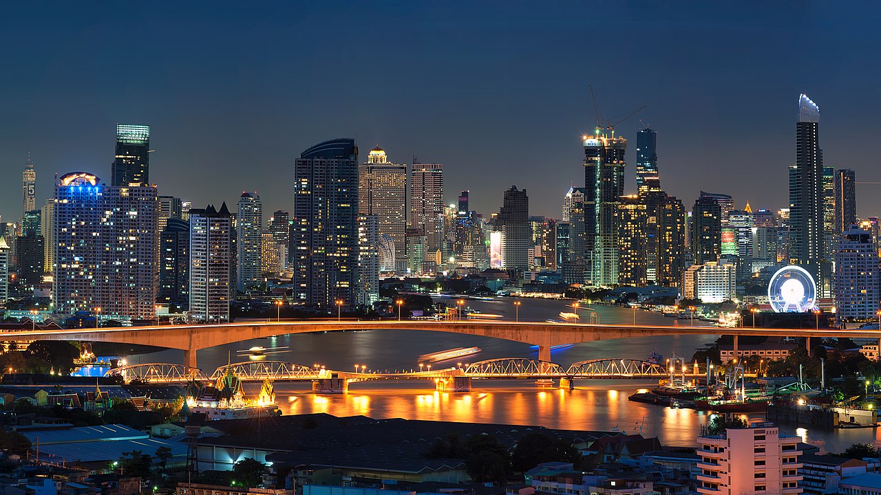 Foto fra Bangkok, Thailand – 0008871-สะพานกรุงเทพพาโนราม่า