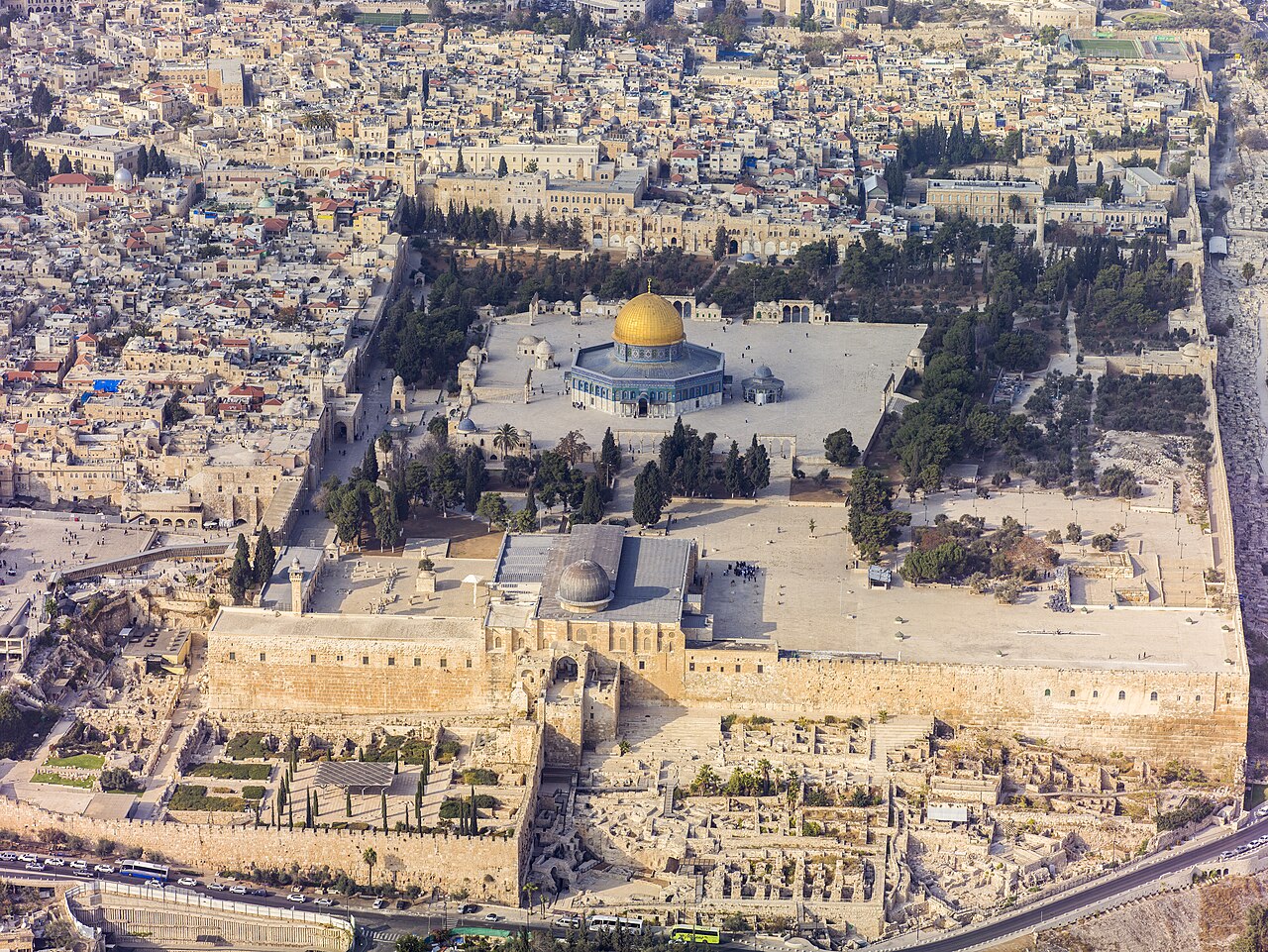 Foto fra Jerusalem, Israel – Jerusalem--Aerial-Temple Mount-(south exposure)