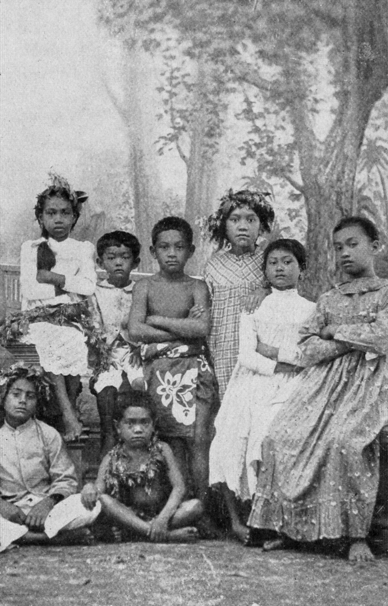 Foto fra Tahiti – Tahitian schoolchildren, by Coulon