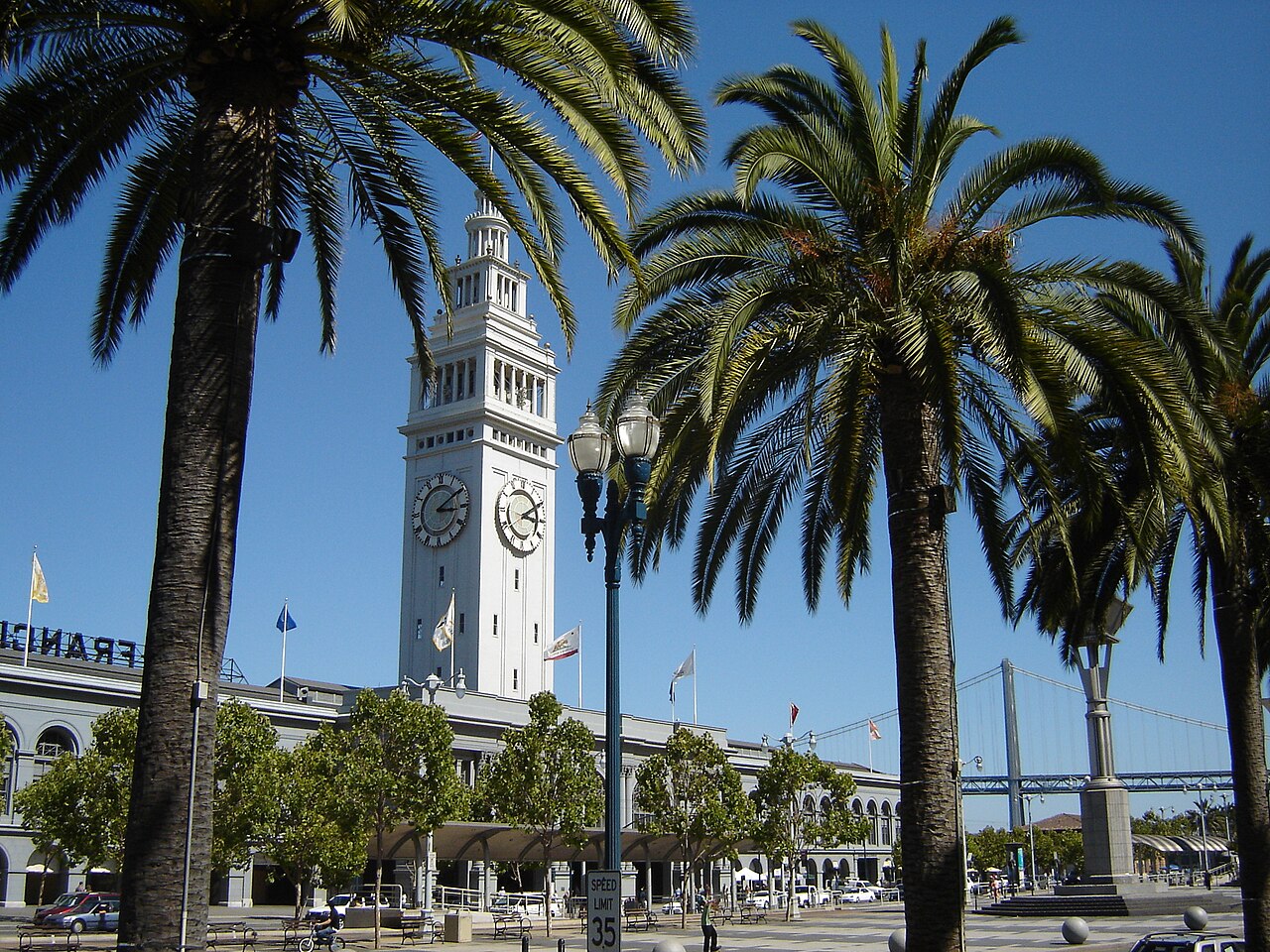 Foto fra San Francisco, USA – FerryBuildingEmbarcaderoBayBridge