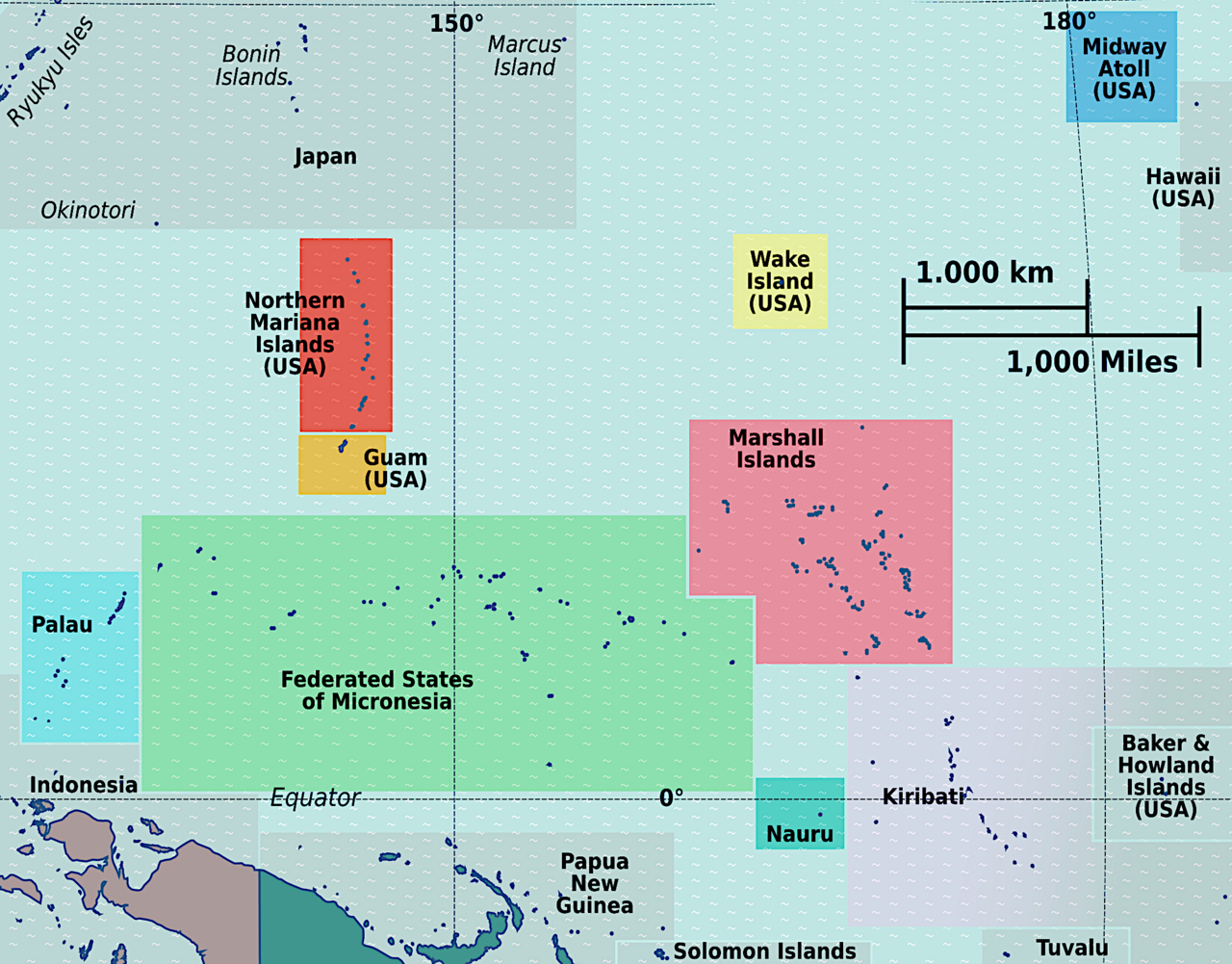 Foto fra South Tarawa, Kiribati – Micronesia regions map