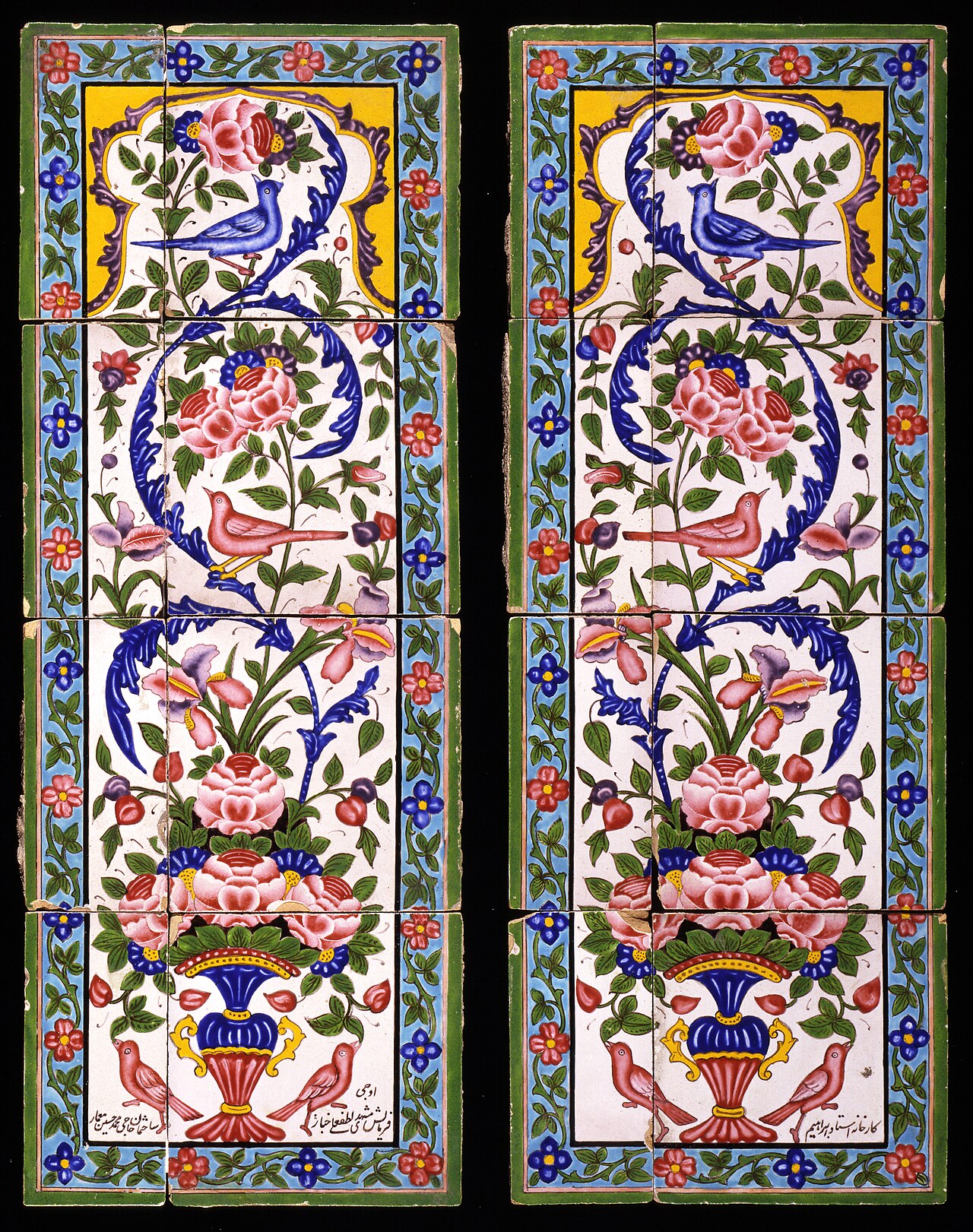 Foto fra Iran – 001117 15-44--To-grupper-rosa-Qajar-Fliser2