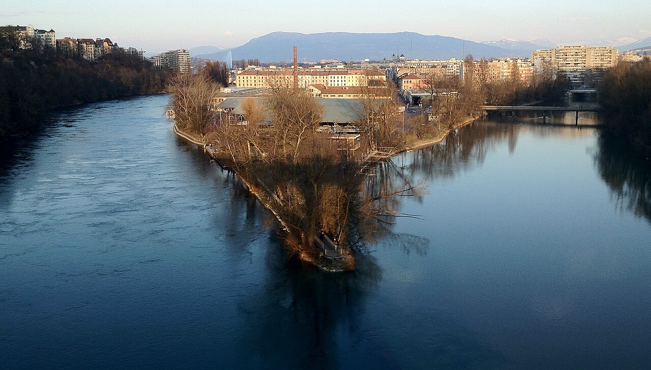 Foto fra Géneve, Sveits – Confluence Rhône et Arve