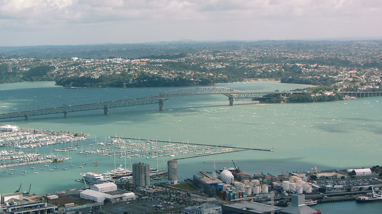 Foto fra Auckland, New Zealand – Auckland Harbour Bridge aerial